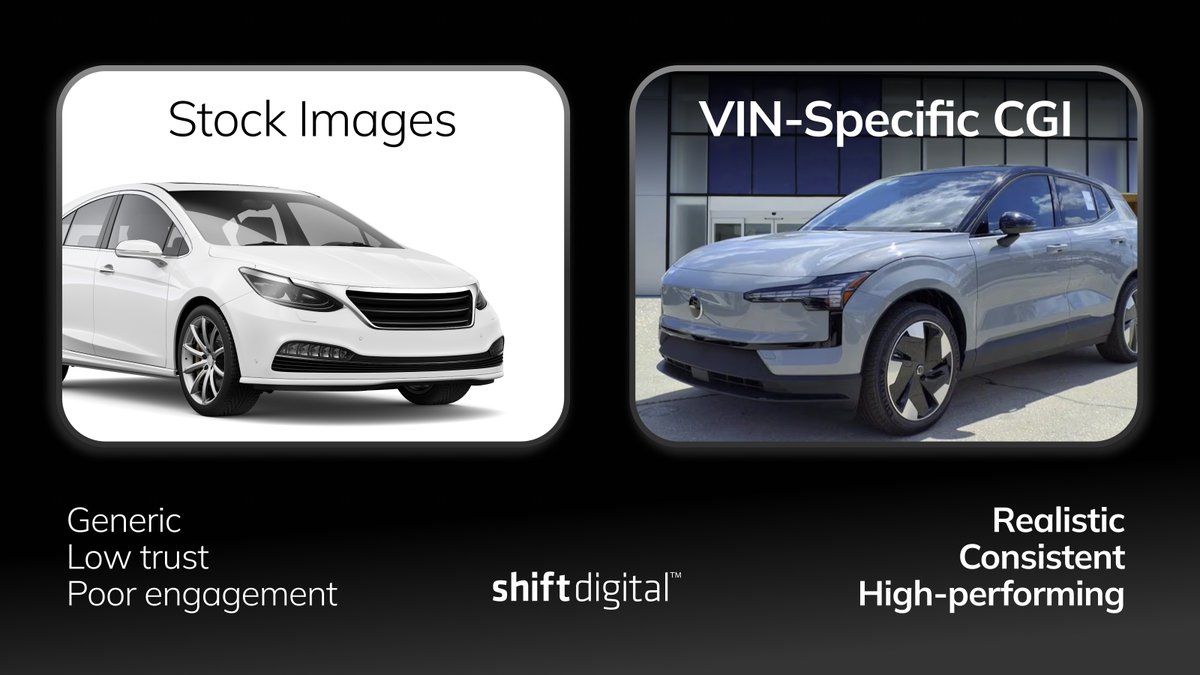Stock photos? Easy to ignore. Photo-realistic CGI? VIN-accurate, consistent, performance-ready. 

Smart dealers are making the switch—and winning clicks. Get the breakdown → tinyurl.com/484entr8

#AutomotiveIndustry #DealershipMarketing