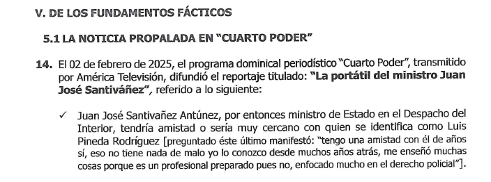 cviguria's tweet photo. Fiscal de la Nación, Delia Espinoza presentó denuncia constitucional contra Juan José Santiváñez, por actos como ministro del interior, por el presunto delito de negociación incompatible. 
Caso se basa en investigación de Cuarto poder por supuestas irregularidades en contratación de personal para que le haga cherry en redes sociales.
