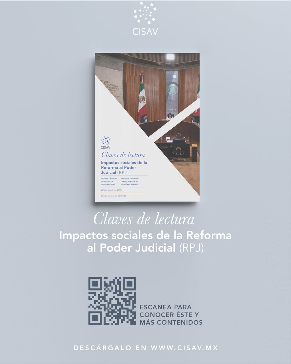 CISAV's tweet image. ¡Nuevo! 📢 Descarga Gratuita #CISAV ★ Impactos sociales de la Reforma al Poder Judicial ( RPJ )★ Autores: Fidencio Aguilar, Darío García, Jorge Navarro, Pablo Castellanos, Jimena Hernández y Cristóbal Barreto.

Descargar aquí 👉 f.mtr.cool/upvybibdxc

#ReformaPoderJudicial