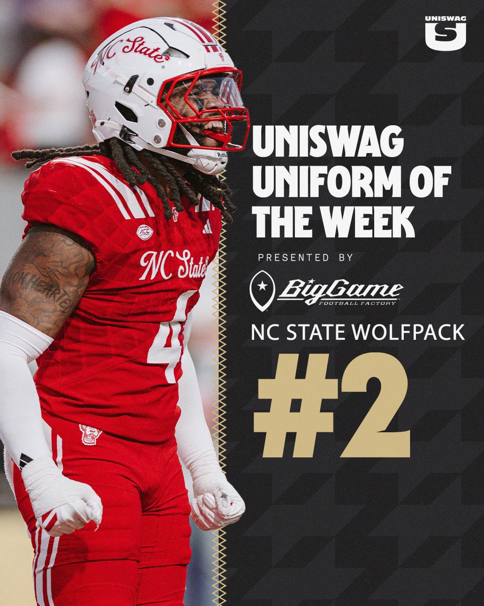 UNISWAG (@uniswag) on Twitter photo UNISWAG Week 1 Uniform of the Week Countdown presented by <a href="/BigGameUSA/">Big Game USA</a>
#2 <a href="/PackFootball/">NC State Football</a>
#uniswag UNISWAG Week 1 Uniform of the Week Countdown presented by <a href="/BigGameUSA/">Big Game USA</a>
#2 <a href="/PackFootball/">NC State Football</a>
#uniswag