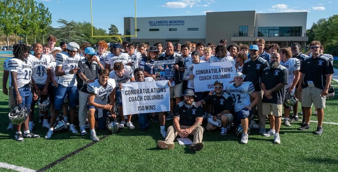 Congrats to <a href="/IHSSpartanFB/">Immaculata Spartans Football</a> 
HC Mike Columbo on picking up his 150th career win this Saturday‼️
#spartanproud 

<a href="/MikeKinneyHS/">Mike Kinney</a> <a href="/SimeonPincus/">Simeon Pincus</a>