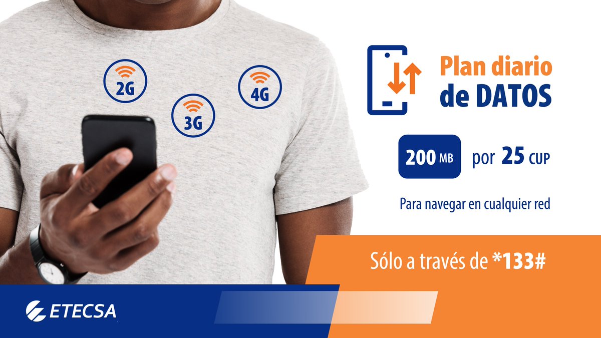¿25 CUP por todo un día de internet? ¡Sí, lo estás leyendo bien!   Activa tu Plan Diario y mantente conectado con lo que más te importa. #EtecsaConCuba