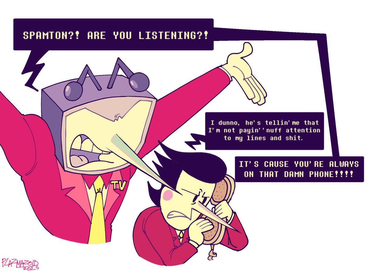 I love this idea so bad no matter what spamton says tenna will reply with "it's because of the phone"