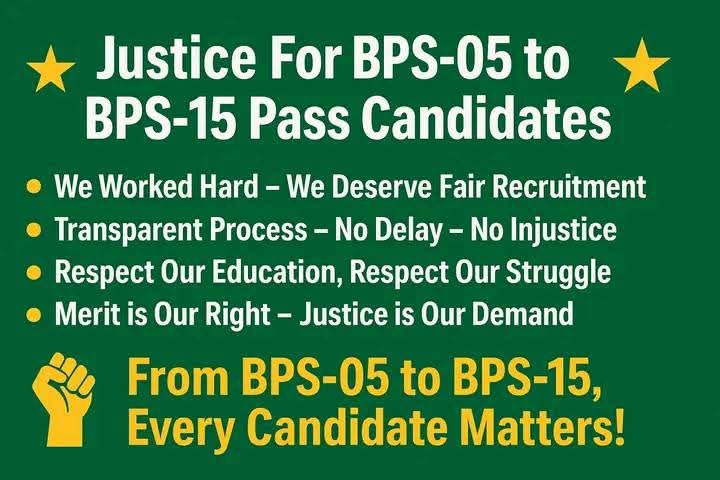 Stop crushing talent 💔
The struggle of candidates is the true strength of Sindh’s future ⭐️ 
Let merit win, not injustice!
#JusticeFor5to15Candidates
#SaveMoroSaveSindh