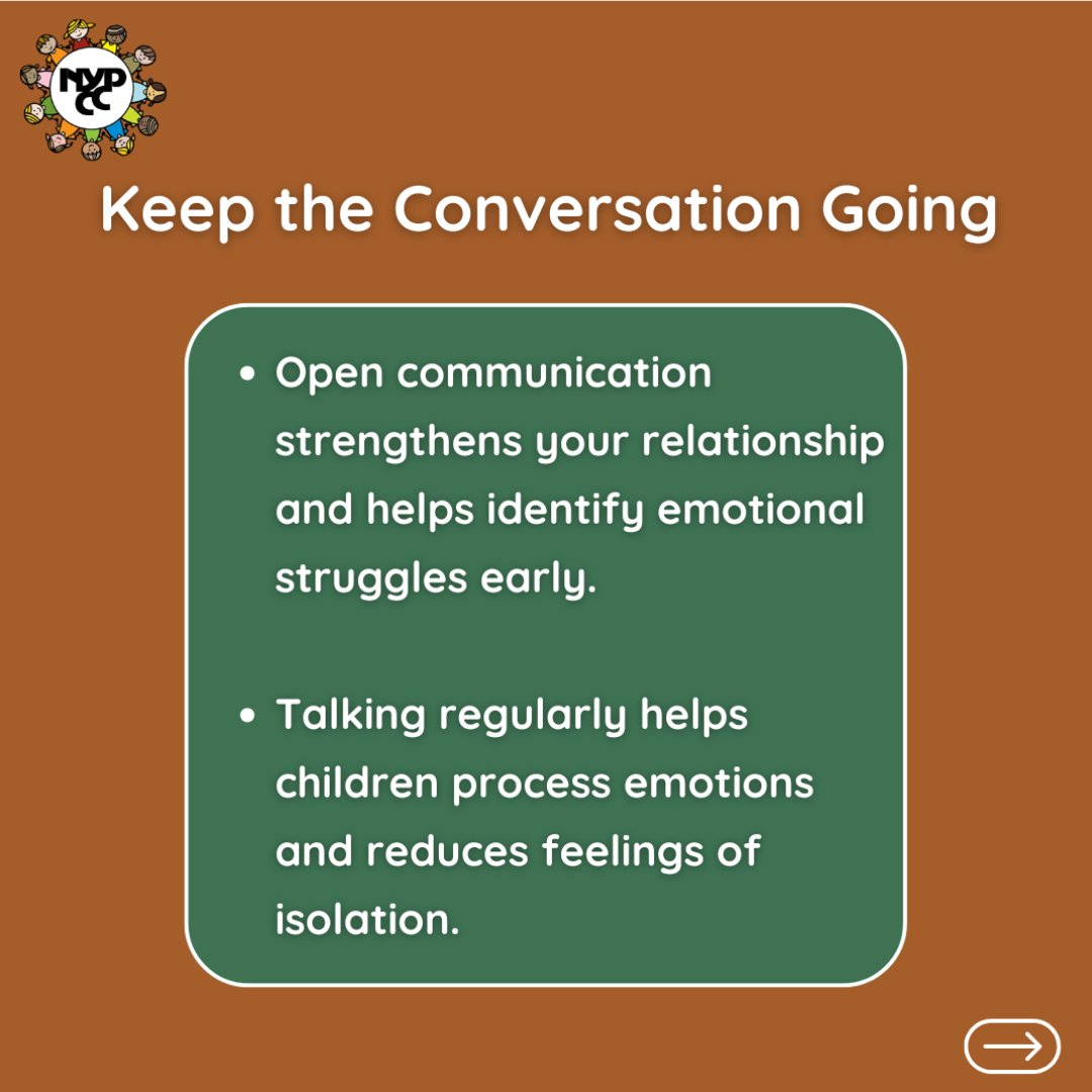 NYPCC1's tweet image. As school starts, trust through communication is key! 💬 

This #TeachableTuesday, focus on Open Communication. Daily check-ins spark honest talks about feelings. Strengthen your bond! 

#NYPCC #CaringForTheCommunity #BackToSchoolSupport #ParentingTips #TeachableTuesday