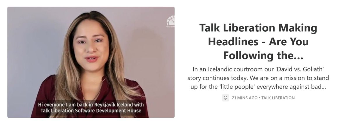 🧵1/3
Talk Liberation Making Headlines - Are You Following the #BadBanki Case?

Our team is back in court in Iceland today - and this time, it’s the bank on the stand - and they’re having to answer our questions:

Links in Replies 👇