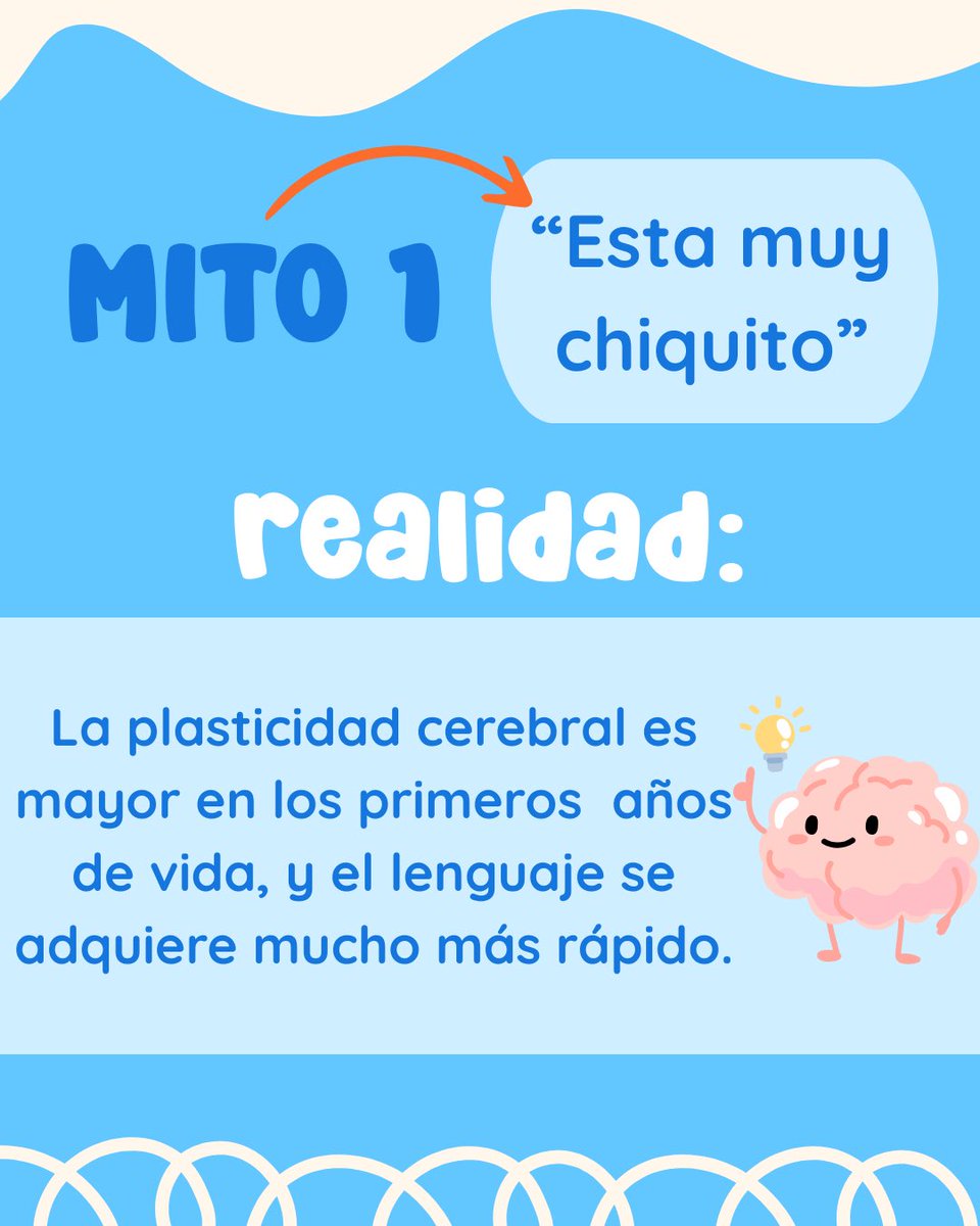 linkids_idiomas's tweet image. 3 mitos que debemos romper:  1️⃣ “Está muy chiquito”  2️⃣ “Se confunde”  3️⃣ “Con uno basta”  La realidad: su cerebro está listo para aprender idiomas desde el primer día. 🧠🌍
Conoce cómo en LINKIDS acompañamos a tu hijo en este proceso único. ✨ #IdiomasDesdeBebés #Linkids