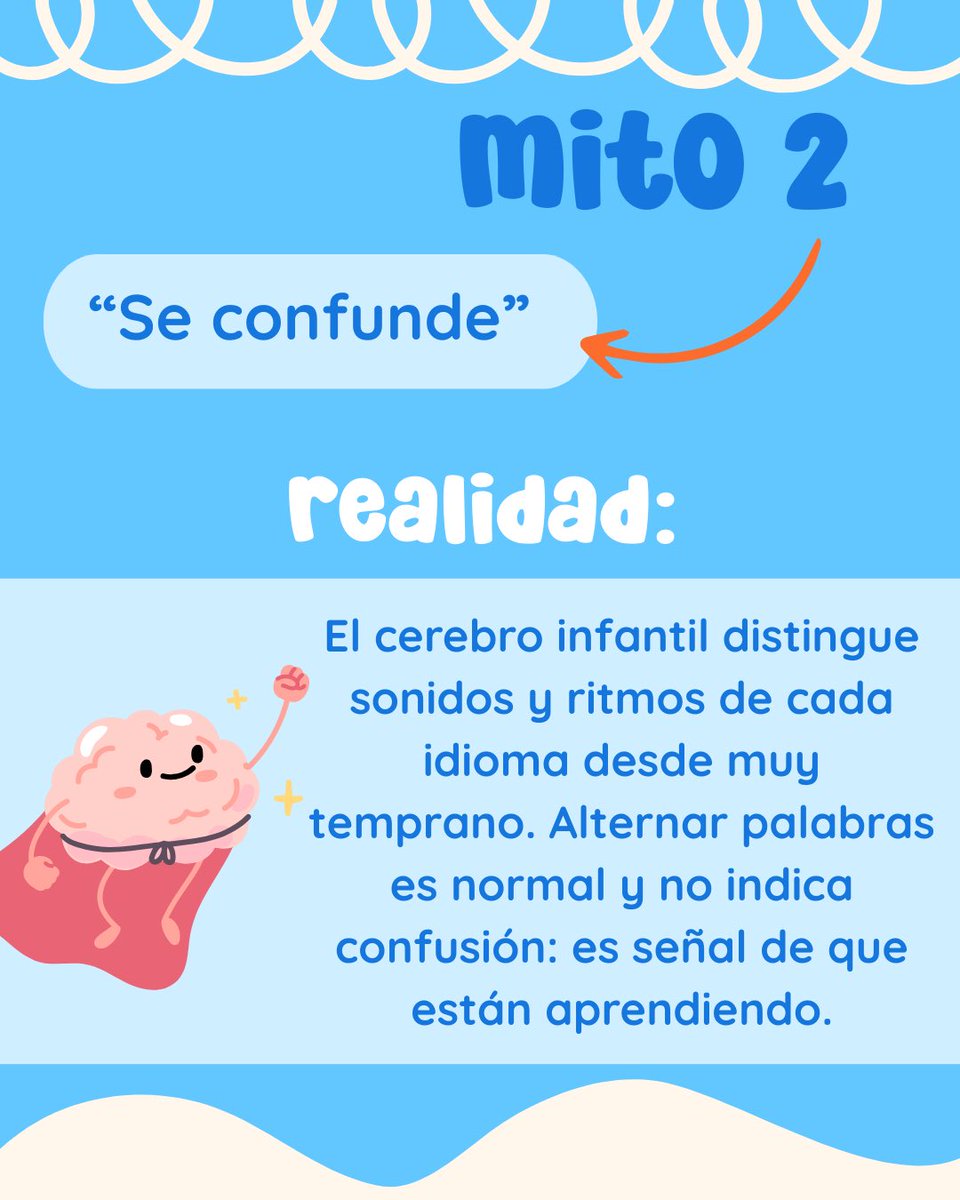 linkids_idiomas's tweet image. 3 mitos que debemos romper:  1️⃣ “Está muy chiquito”  2️⃣ “Se confunde”  3️⃣ “Con uno basta”  La realidad: su cerebro está listo para aprender idiomas desde el primer día. 🧠🌍
Conoce cómo en LINKIDS acompañamos a tu hijo en este proceso único. ✨ #IdiomasDesdeBebés #Linkids