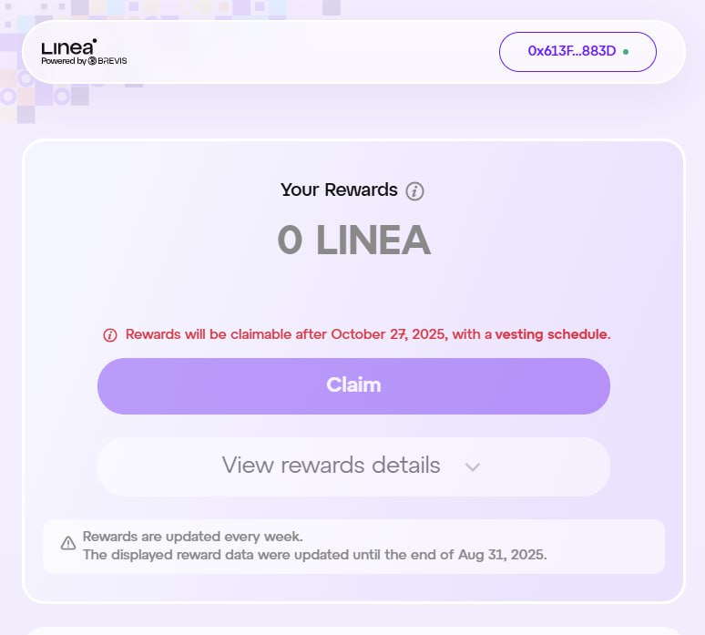 CryptoTeluguO's tweet image. 💥 @LineaBuild Ignition campaign is now live for all

🪙Total rewards - 1B $LINEA
📝Eligiblelity - add liquidity to Supported protocols
✳️ @etherexfi
✳️ @aave
✳️ @eulerfinance

📆Claim schedule - 40% unlocks on 27 October
🔓Rest 60% unlocks linearly over 45 days

🔗…