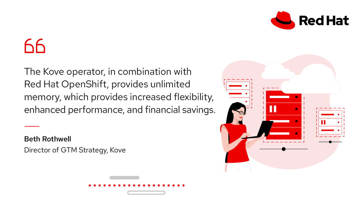 RedHatPartners's tweet photo. Kove partnered with @RedHat to provide limitless memory for #AI workloads running on @OpenShift. Learn how #SDM increases performance and flexibility while reducing power consumption and CAPEX: https://t.co/ijtaYvJGTD https://t.co/coRJvmPgma