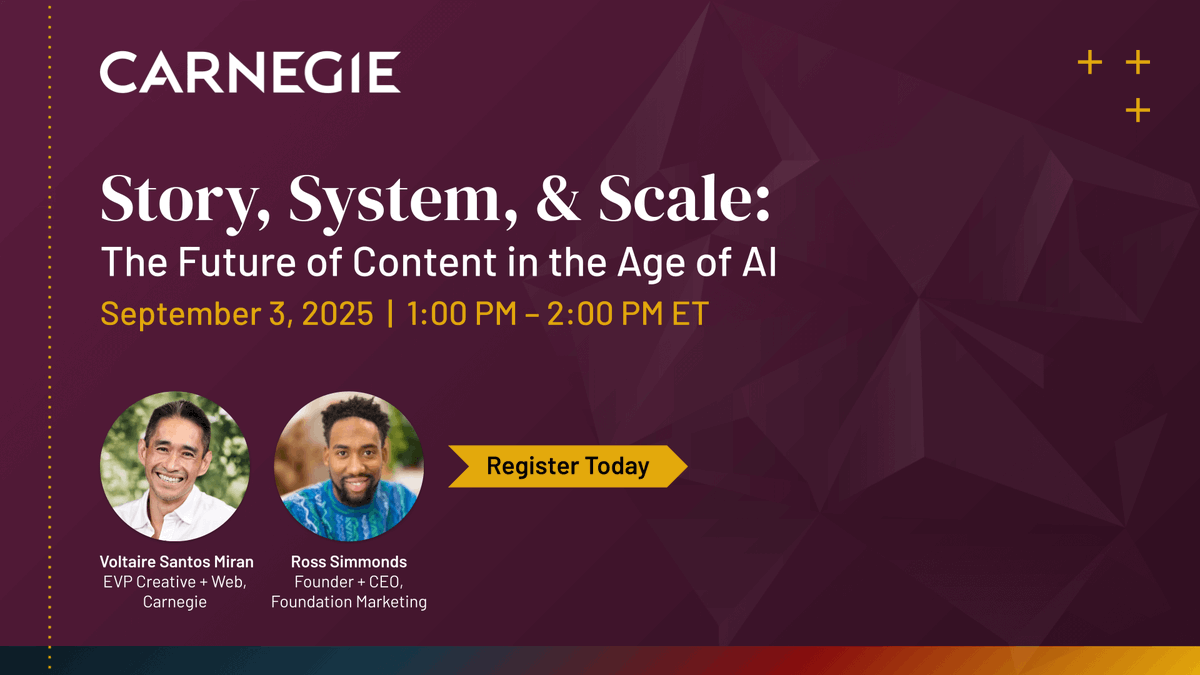Join us tomorrow, 9/3, for our live webinar on content in the age of AI. We'll guide you through how to create stories that connect, build systems that work, and use AI to bring it all to life at scale. hubs.li/Q03Gv9fL0