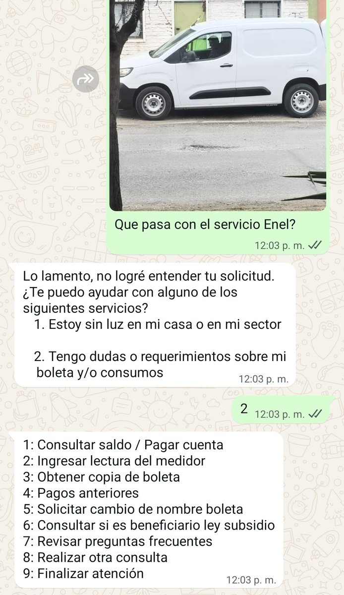 LudoHelldres's tweet photo. @Enel_Informa_CL @SERNAC @MinEnergia Su atención no sirve para nada.
Tuve 2 días sin luz, nos robaron el cable por esa vulnerabilidad, nos hacen cobros abusivos de 300% de aumento y su sistema de atención clientes no sirve para nada.
Que pasa?
Pido soluciones y respuestas humanas por favor.
@SEC_cl @SERNAC @T13 https://t.co/j594ltjuJZ