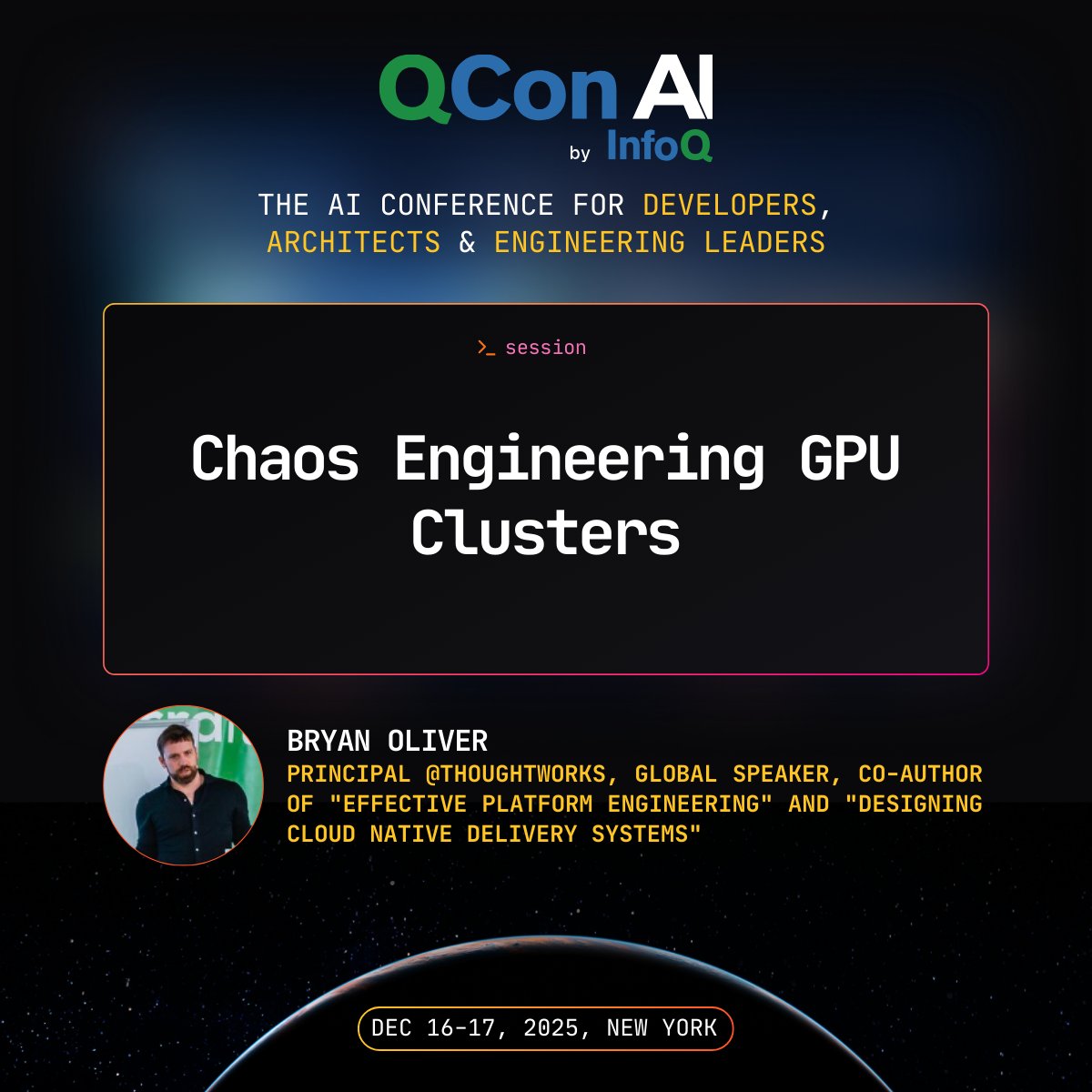 qconnewyork's tweet image. Chaos engineering is common practice for web APIs, but what about GPU clusters? 

Bryan Oliver @Thoughtworks will share how to build your own &quot;Chaos Monkey&quot; for GPUs at QCon AI New York. Act now, early bird pricing ends September 9!

🔗 bit.ly/4n8mxZt

#ChaosEngineering
