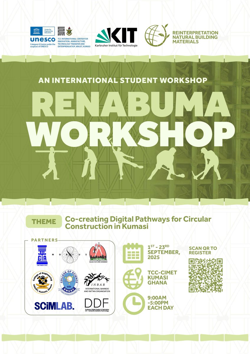 knusttcc's tweet photo. The #RENABUMA Workshop kicks off in Ghana bringing together students, researchers, and partners to co-create sustainable, low-carbon housing solutions for the future. 

#SustainableBuilding #Innovation #ClimateAction #RENABUMA https://t.co/oLgFk3qRqF
