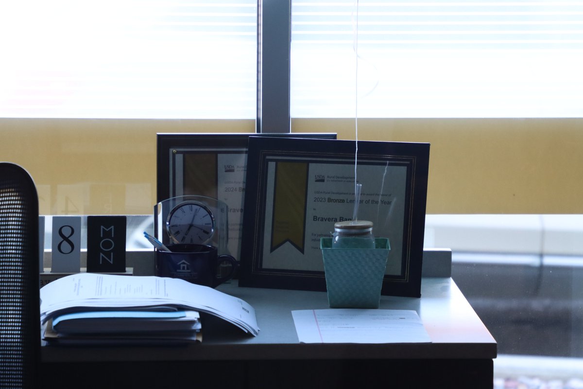 SD Tom Campbell and Housing Director Melane Bauer-Dukart recently presented <a href="/BraveraBank/">Bravera</a> with their FY25 Bronze Top Guaranteed Lender Certificate, highlighting their commitment to rural communities across ND. For the last 3 years, they have been one of the top lenders.