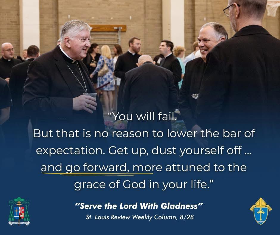 We all stumble and fall. But with God’s grace, we can rise, begin again, and go forward.

I reflected on this call to begin again and center our days around Jesus in this week’s <a href="/StLouisReview/">St. Louis Review</a> Serve the Lord with Gladness column: stlouisreview.com/story/serve-th…