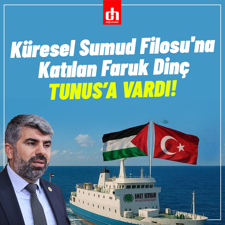 Dogruhaber's tweet photo. HÜDA PAR Milletvekili Dinç, Sumud Filosu’na katılmak üzere Tunus’a ulaştı https://t.co/7TwxjUqxDX https://t.co/vAx6ElCgF8