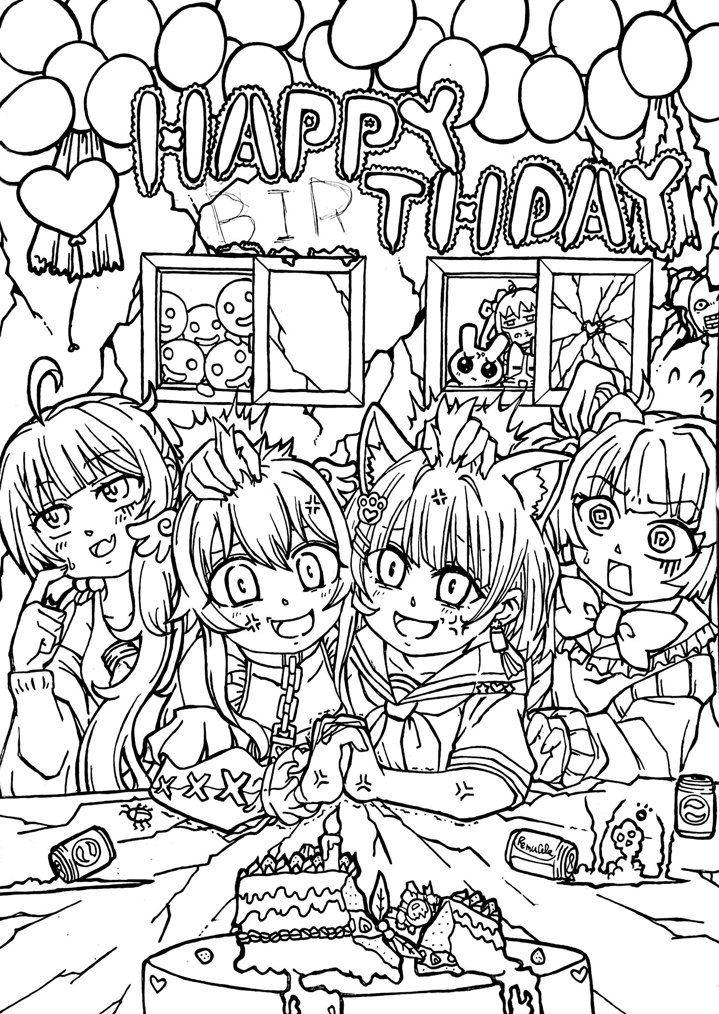 ふ*わ様 オリジナル手描きアナログイラスト 21 あけましておめでとうございます(遅い) #新年明けまして