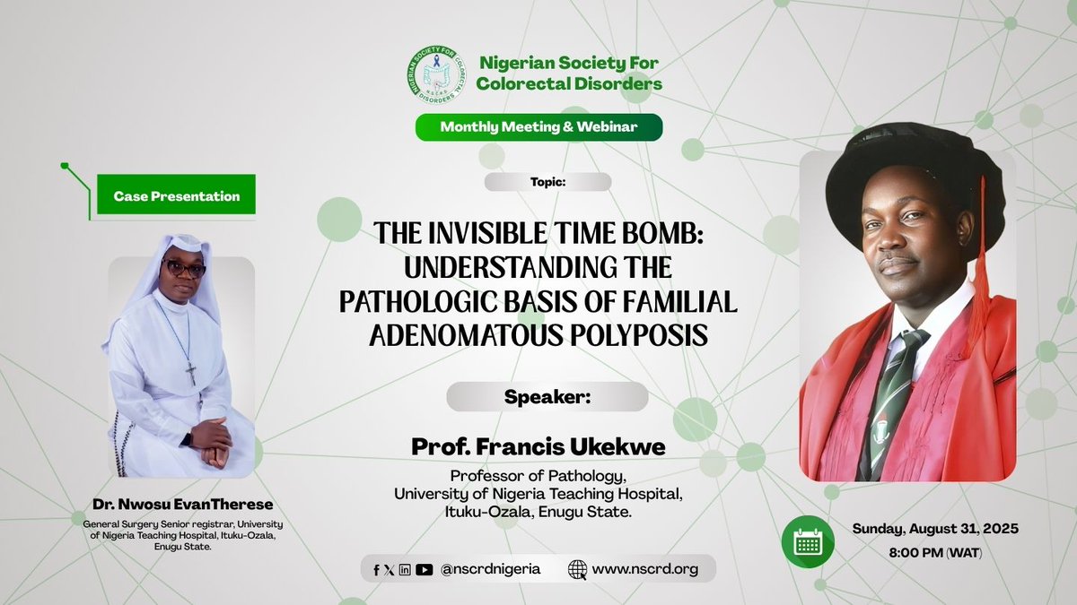 THE INVISIBLE TIME BOMB: Understanding Familial Adenomatous Polyposis
Join Prof. Francis Ukekwe, as he unveils the pathologic basis of Familial Adenomatous Polyposis (FAP) 

Watch on Youtube: lnkd.in/e8T-Cke3

#MedicalEducation #FAP #ColorectalHealth #NSCRD