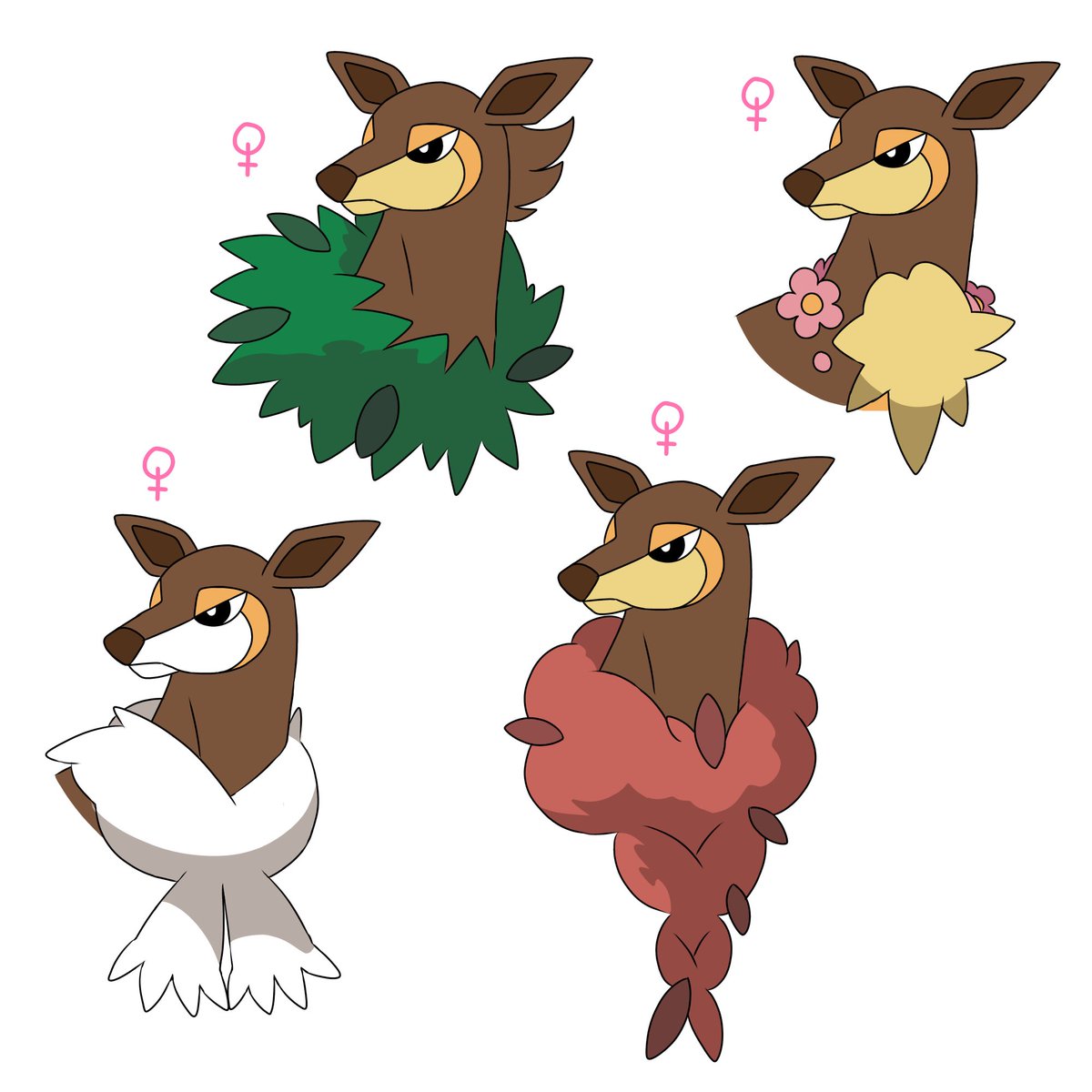 It makes me think that it would have been cool if sexual dimorphism had been more advanced, lots of Pokemon could have benefited from it, it would have added diversity, I've made a few examples of this

#pokemon #fakemon #pokemonart