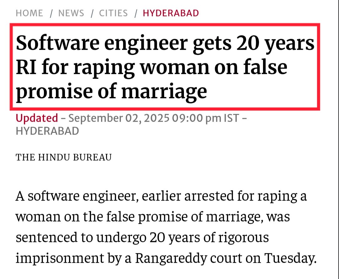 My blood boils after seeing judgments like this. 

Women can dump men whenever they like and move on — Nothing will happen to them. 🚫

A man does the same — 20 years in jail. 😡

What kind of law is this❓❓