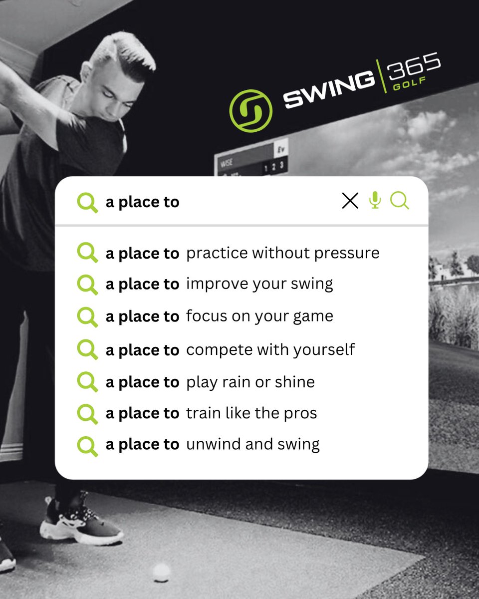 swing365Gretna's tweet photo. Looking for your place to play? 🏌️♂️
Whether it’s rain or shine, solo practice or friendly competition, Swing365 is where you train like the pros, focus on your game, and have fun doing it, 365 days a year.
https://t.co/u4nkgfEwCb
#Swing365Gretna #FullSwingSim https://t.co/ZmgAJZBc2a