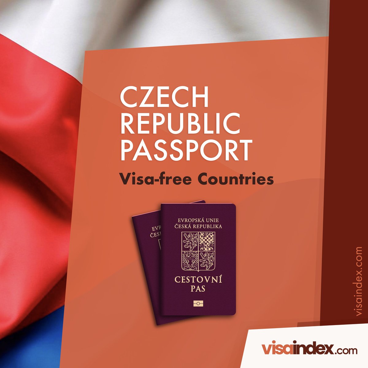 VisaIndexGlobal's tweet photo. Czech Republic passport holders can travel visa-free to around 180 countries worldwide. Visit our website to see the full list of countries Czech Republic passport holders can enter without a visa:
https://t.co/G7AmDJCVLY
#visaindex #Czech_Republic #visa_free_countries https://t.co/AZff9d2TEd