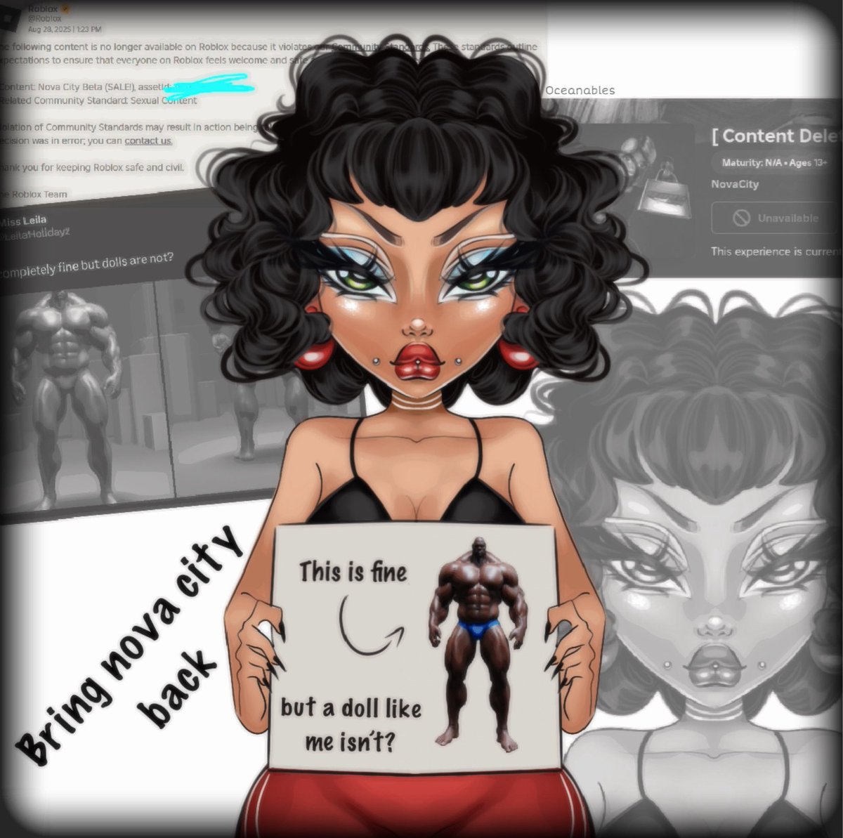 oceanables's tweet image. BRING NOVA CITY BACK

#ROBLOX #novacity #robloxart #sugagirlz #robloxartist #women #Dolls