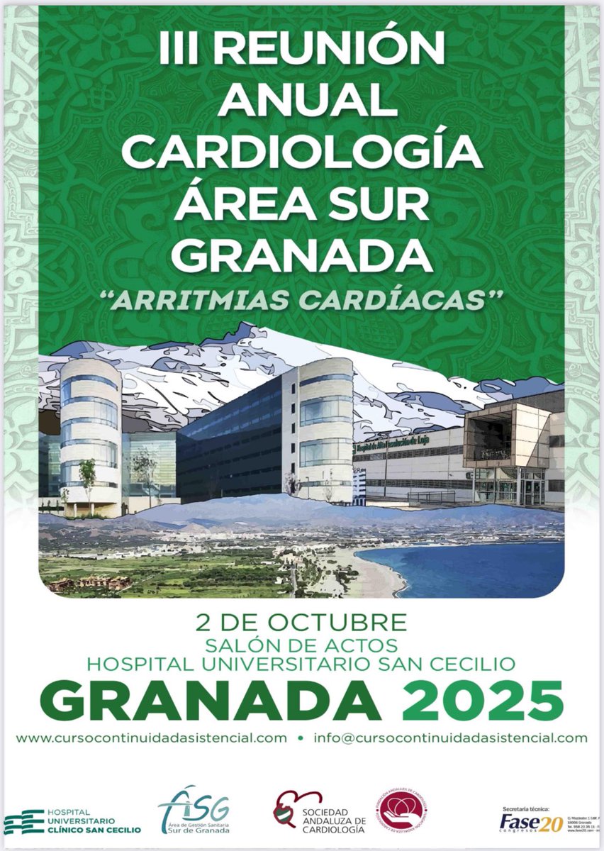 Ya solamente queda un mes para nuestra cita anual que va camino de convertirse en un clásico!! <a href="/saludand/">Consejería de Salud y Consumo</a> <a href="/saludsurgranada/">Salud Sur Granada</a> <a href="/secardiologia/">Soc Esp Cardiología</a> <a href="/SACardiologia/">SACardiología</a> <a href="/ArritmiasHUSC/">Unidad de Arritmias HUCSC</a>