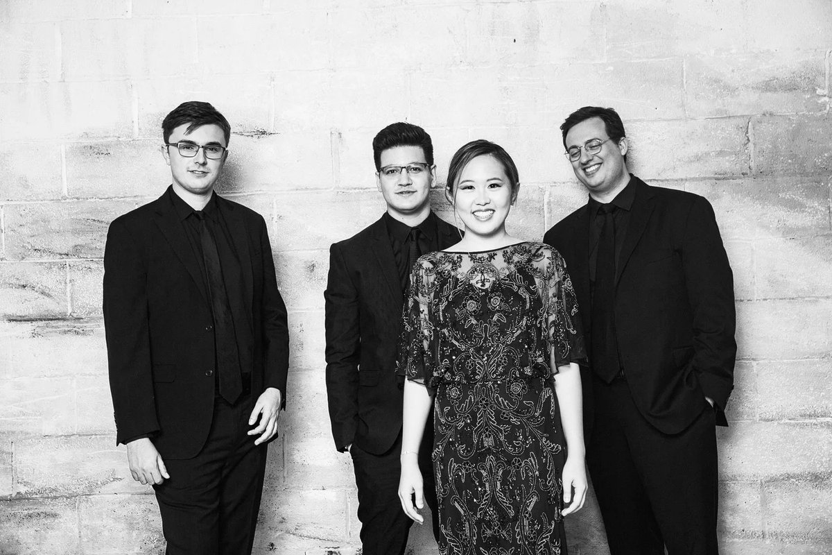 MarketSquareC's tweet image. Balourdet Quartet will open our 25-26 Season with Haydn’s sublime lyricism, Ligeti’s unique acoustical textures &amp;amp; Smetana’s grand musical autobiography. Don’t miss this exciting young ensemble on Sept. 24th at 7:30pm. College tix $5, K-12 students are FREE marketsquareconcerts.org/concerts