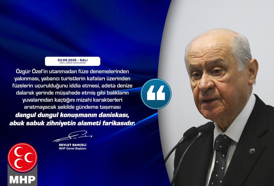 Özgür Özel’in utanmadan füze denemelerinden yakınması, yabancı turistlerin kafaları üzerinden füzelerin uçurulduğunu iddia etmesi, adeta denize dalarak yerinde müşahede etmiş gibi balıkların yuvalarından kaçtığını mizahi karakterleri aratmayacak şekilde gündeme taşıması dangul
