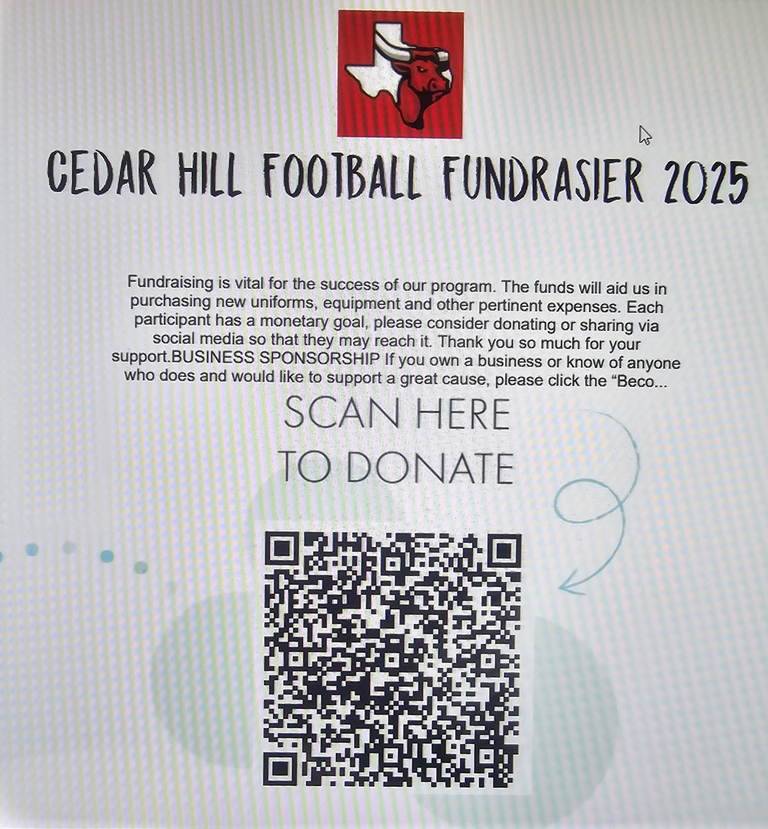 3 Days left for the CH Fundraiser!! Please support the CH Longhorn Football!!!