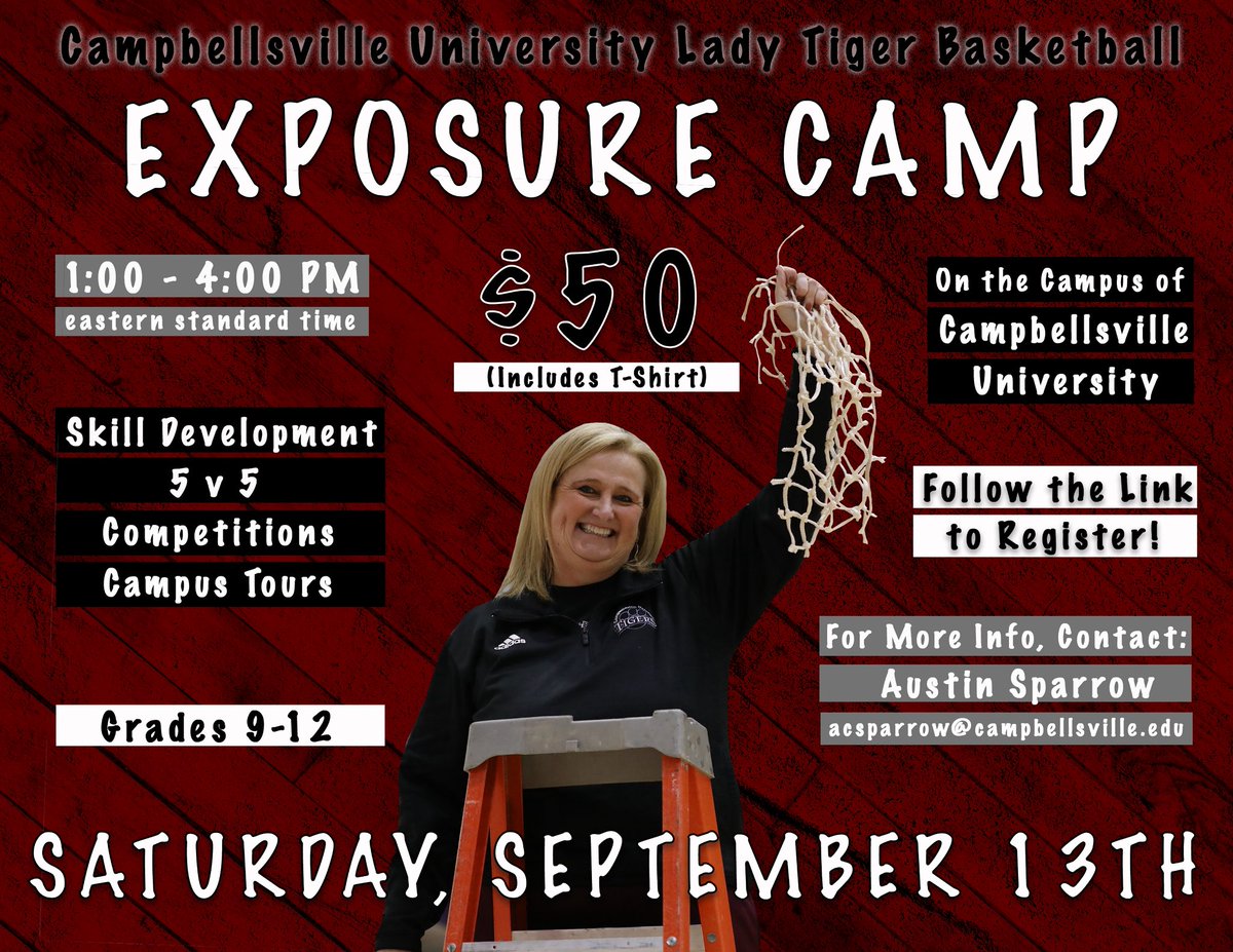 WE ARE FULL‼️ THANK YOU to everyone who has registered for our Exposure Camp on September 13th. Due to the tremendous response, we are at max capacity and will be cutting off registration at this time. We will contact all those who have registered! Thank you, and Go Tigers‼️🏀🐾