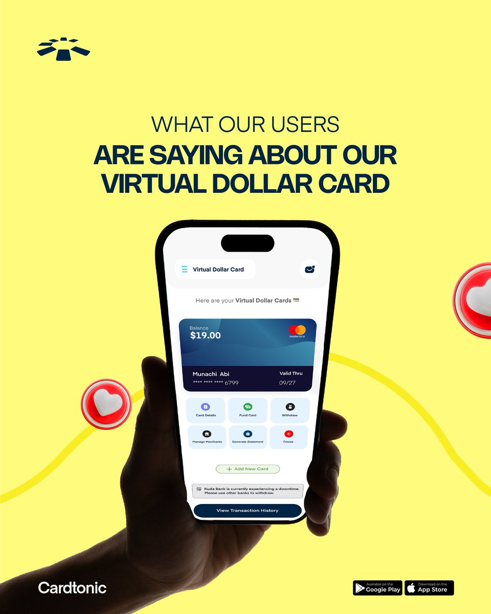 cardtonic's tweet image. Reviews don’t lie! 😌😌

Click the link in our bio to get your Virtual Dollar Card now.
#UseCardtonic #VirtualDollarCardReviews #VDC