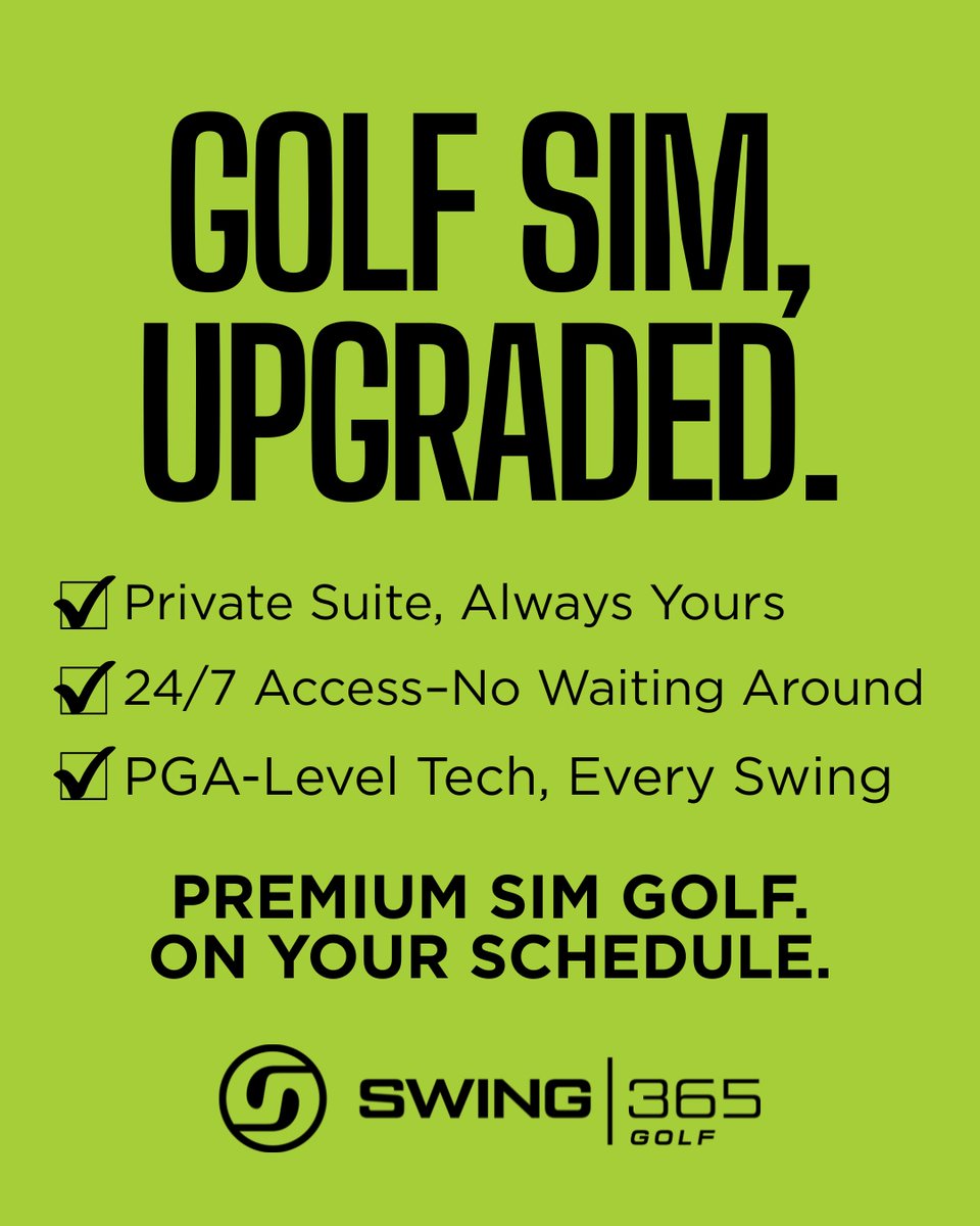 swing365Gretna's tweet photo. Golf sim headaches? We fixed that.
��� Private suites
✅ 24/7 access
✅ PGA-level tech
This isn’t just a sim. It’s golf, upgraded.
https://t.co/u4nkgfEwCb
#GolfSim #PlayBetterGolf #Swing365Gretna #GolfEveryDay #FullSwingSim https://t.co/PXDboNYkyL