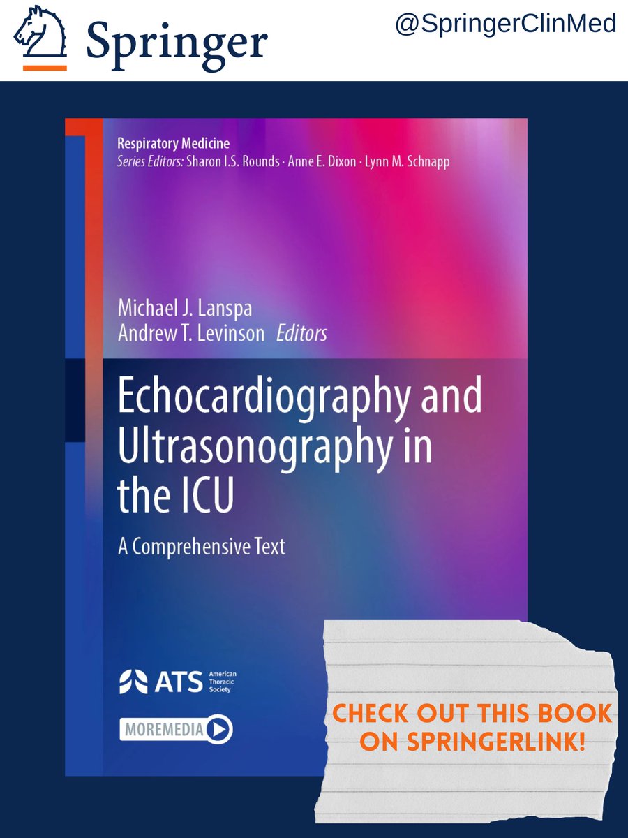 SpringerClinMed's tweet photo. #JustPublished "Echocardiography and Ultrasonography in the ICU". This is a comprehensive textbook on the emerging field of critical care #ultrasound and #echocardiography. 
Find it here: https://t.co/Fgk12OJlgR https://t.co/hYuIBiAuF7