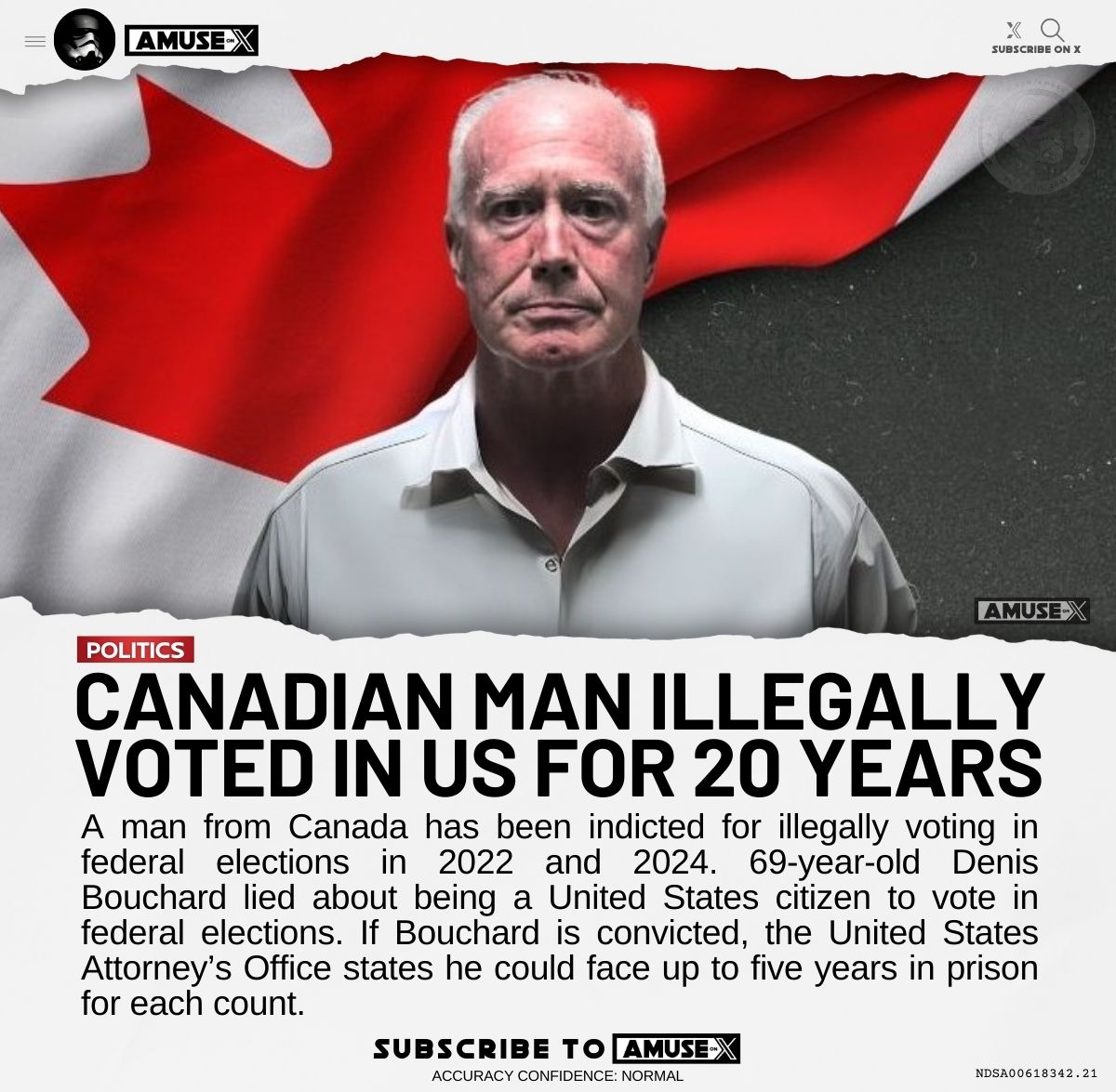 ELECTION INTEGRITY: If states like North Carolina don't bother to check for non-citizen voters they'll only find them by accident as they found 69-year-old Denis Bouchard who has been illegally voting in the US for 20 years. Non-citizen voting isn't as rare as Democrats would