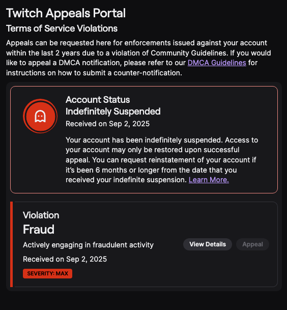 GameswithDeath's tweet image. Can someone at @Twitch or @TwitchSupport please help me? This is insane. I am a Partner in good standing and I have been on the platform for 7 years. I am a combat veteran and former Army Officer. I have never nor would ever commit Fraud.