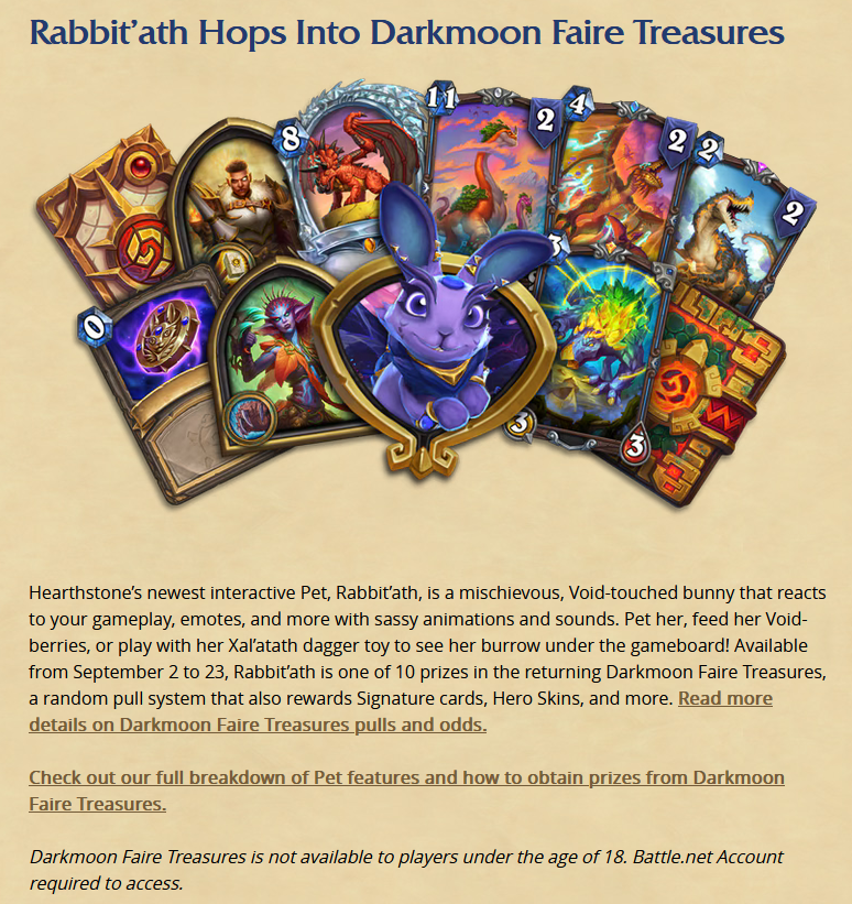 Blizzard: We want your feedback about Darkmoon Treasures!

Feedback: Overwhelmingly negative, leads to massive outrage.

Blizzard: Okay, got it. Now, let's release another one without any changes or even a single response to player concerns.

Are you serious?