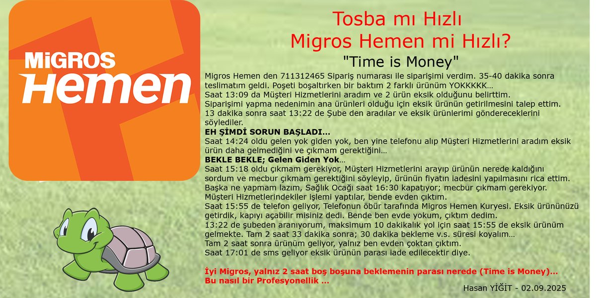 #TOSBA mı Hızlı #MigrosHemen mi Hızlı? (Time is Money)

#MigrosSanalMarket #SanalMarket #MigrosTicaret #Şikayet #Hıyar #Migros #EnergyBaba #EnerjiBaba #bist #bist100 #borsaistanbul #MGROS #Şikayet #ŞikayetVar #Tüketici #TüketiciHakları <a href="/migros/">Migros</a> <a href="/Migros_Turkiye/">Migros Türkiye</a> <a href="/MSanalMarket/">Migros Sanal Market</a>