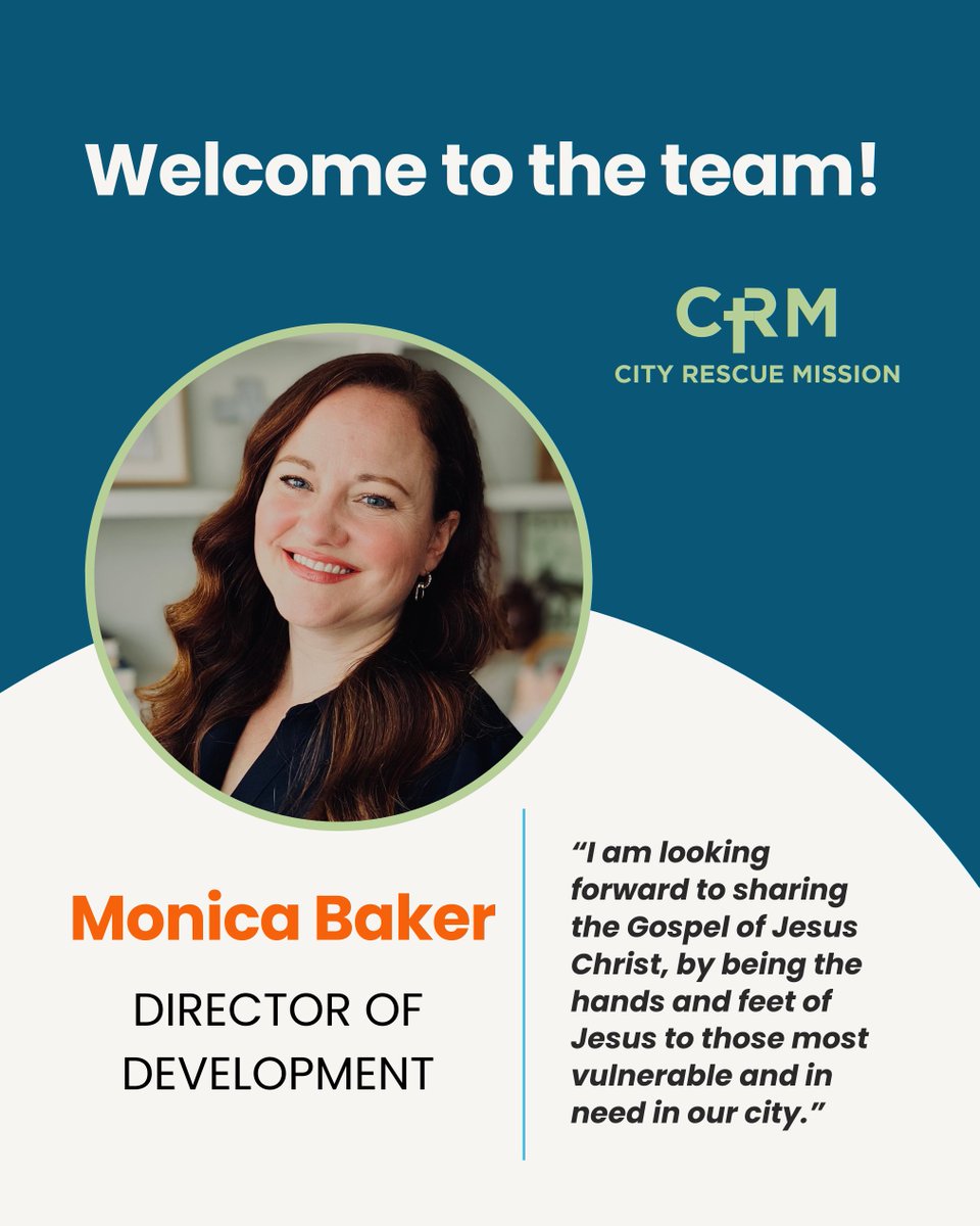 City Rescue Mission (@crmjax) on Twitter photo Welcome, Monica Baker, Director of Development for City Rescue Mission! With more than a decade of experience in fundraising, advancement, and community engagement, Monica Baker has led development efforts across the nonprofit, education, and health & human services sector. Welcome, Monica Baker, Director of Development for City Rescue Mission! With more than a decade of experience in fundraising, advancement, and community engagement, Monica Baker has led development efforts across the nonprofit, education, and health & human services sector.