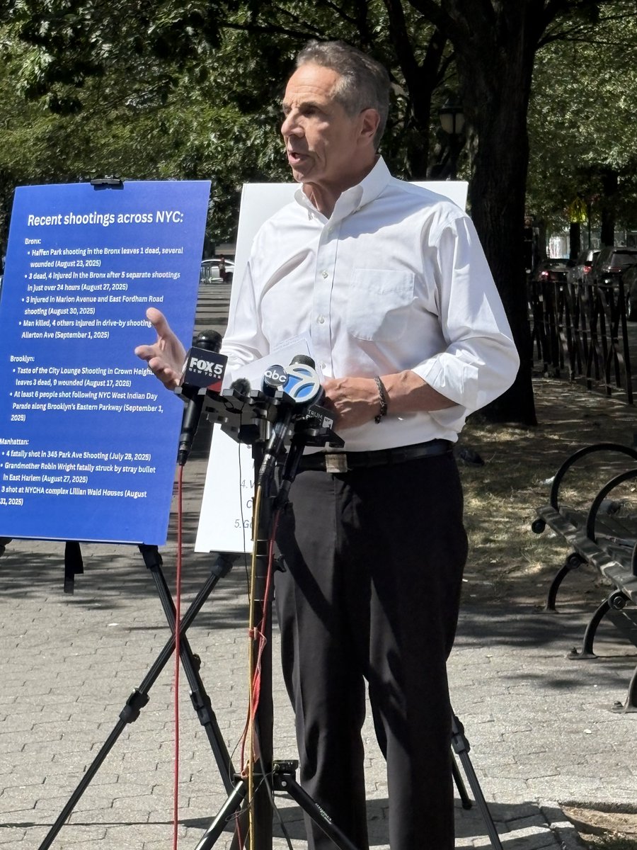 andrewcuomo's tweet photo. New Yorkers are under siege from a recent spate of gun violence, from the Bronx to Brooklyn to Manhattan

Denial is not a life strategy. My 5-Point Plan:

👮 Restore NYPD staffing to 1990s levels by adding 5,000 officers, including 1,500 dedicated to the subway system
👩‍💼 Workforce & Youth Employment Programs — invest in opportunity as prevention
🤝 Violence interrupters
🔫 Expand gun buybacks to get firearms out of circulation
📍 Precision policing

We’ve done it before. We’ll do it again.

#PublicSafetyIsJob1