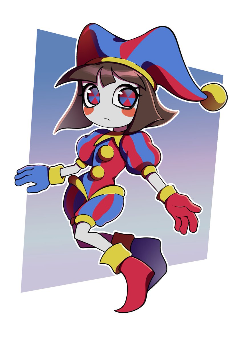 Hypnavoid's tweet image. I drew Pomni :D ❤️💙 #pomni #tadc