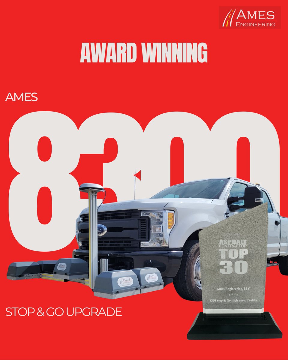 AmesEngineering's tweet image. We are proud to show off our award for the Ames 8300 Stop &amp;amp; Go Upgrade from Asphalt Contractor Magazine&apos;s Top 30 Products of 2025. 🎉We are beyond grateful for this award! Thank you!!
#AmesEngineering