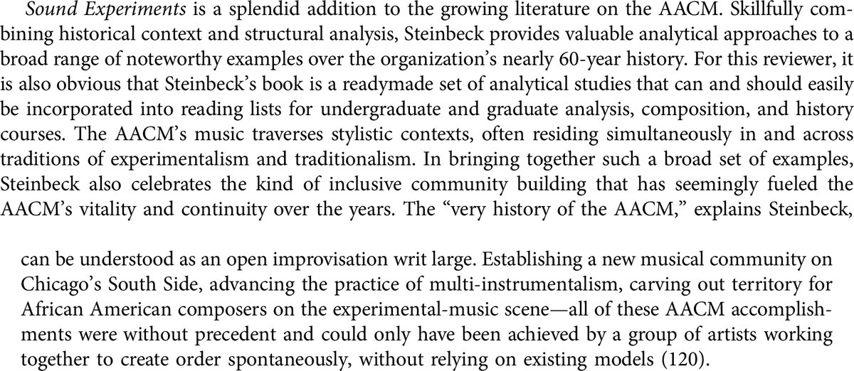 steinbeckpaul's tweet image. SOUND EXPERIMENTS reviewed by Jason Robinson in @JSAMMusic.
#aacm #creativemusic #experimentalmusic