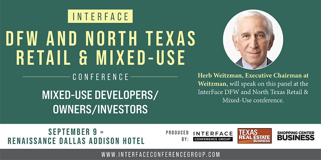 Join Herb Weitzman and other market experts at next week's can't-miss retail and mixed-use conference, hosted by <a href="/InterFaceGroup/">InterFace Conference</a> .
web.cvent.com/event/cd320a12…