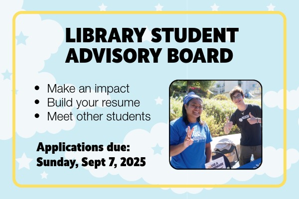 csusm_library's tweet image. Looking to make a real impact on campus? The #CSUSM University Library is now accepting applications for the Student Advisory Board (SAB) for AY 2025–26. 📚

Open to all CSUSM students. Apply online by Sept 7. For more info: bit.ly/SAB-Apply

#CSUSMLibrary #SAB