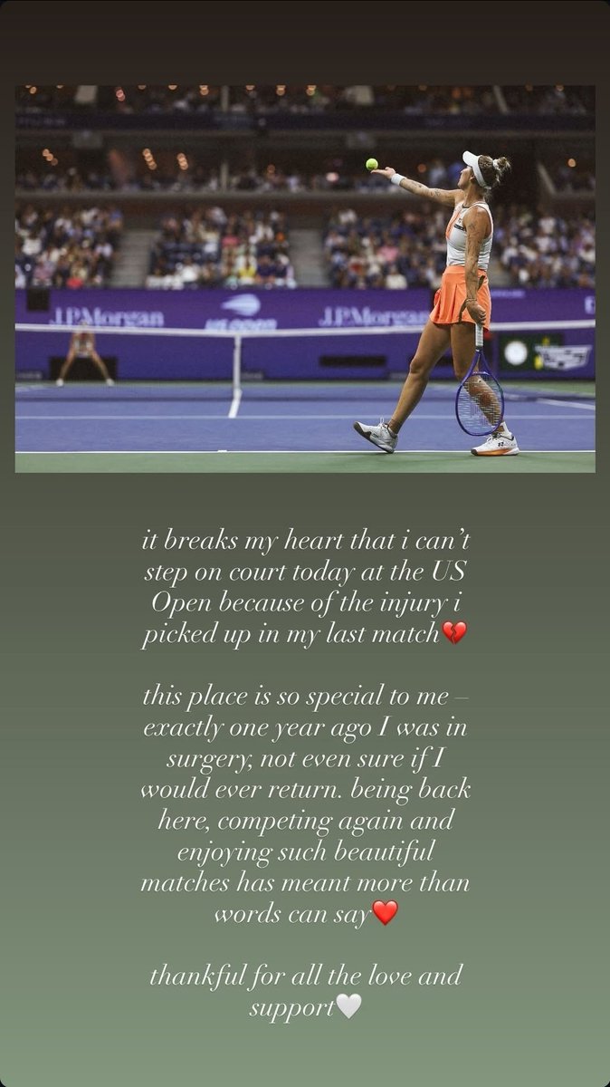 Aryna Sabalenka w półfinale US Open bez gry. Marketa Vondrousova miała być rywalką Białorusinki, ale wycofała się z powodu kontuzji, którą odniosła w meczu z Eleną Rybakiną. 

Kolejną rywalką Sabalenki będzie Jessica Pegula. To będzie powtórka finału sprzed roku