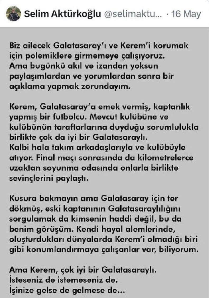 ya oğlum madem ailecek fenerliydiniz niye gsli ayağı yapıp fenere sövdünüz omurgasızlık sizin ailede genetik galiba <a href="/selimakturkoglu/">Selim Aktürkoğlu</a>