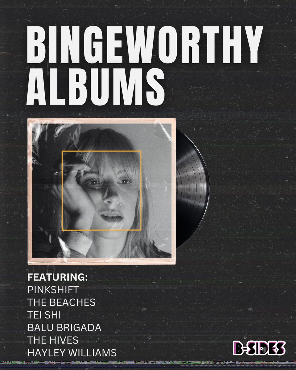 B-Sides (@bsidestv) on Twitter photo The best albums to send via Spotify DM 👀 This week:
<a href="/pinkshiftmd/">pinkshift</a> - Earthkeeper
<a href="/thebeaches/">The Beaches</a> - No Hard Feelings
@teishi - Make believe I make believe
<a href="/BaluBrigada/">BaluBrigada</a> - Portal
<a href="/TheHives/">The Hives</a> - The Hives Forever Forever The Hives
Hayley Williams - Ego Death At A Bachelorette Party The best albums to send via Spotify DM 👀 This week:
<a href="/pinkshiftmd/">pinkshift</a> - Earthkeeper
<a href="/thebeaches/">The Beaches</a> - No Hard Feelings
@teishi - Make believe I make believe
<a href="/BaluBrigada/">BaluBrigada</a> - Portal
<a href="/TheHives/">The Hives</a> - The Hives Forever Forever The Hives
Hayley Williams - Ego Death At A Bachelorette Party